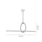 Modern Ring Linear LED Pendant Light for Dining Room and Kitchen Island