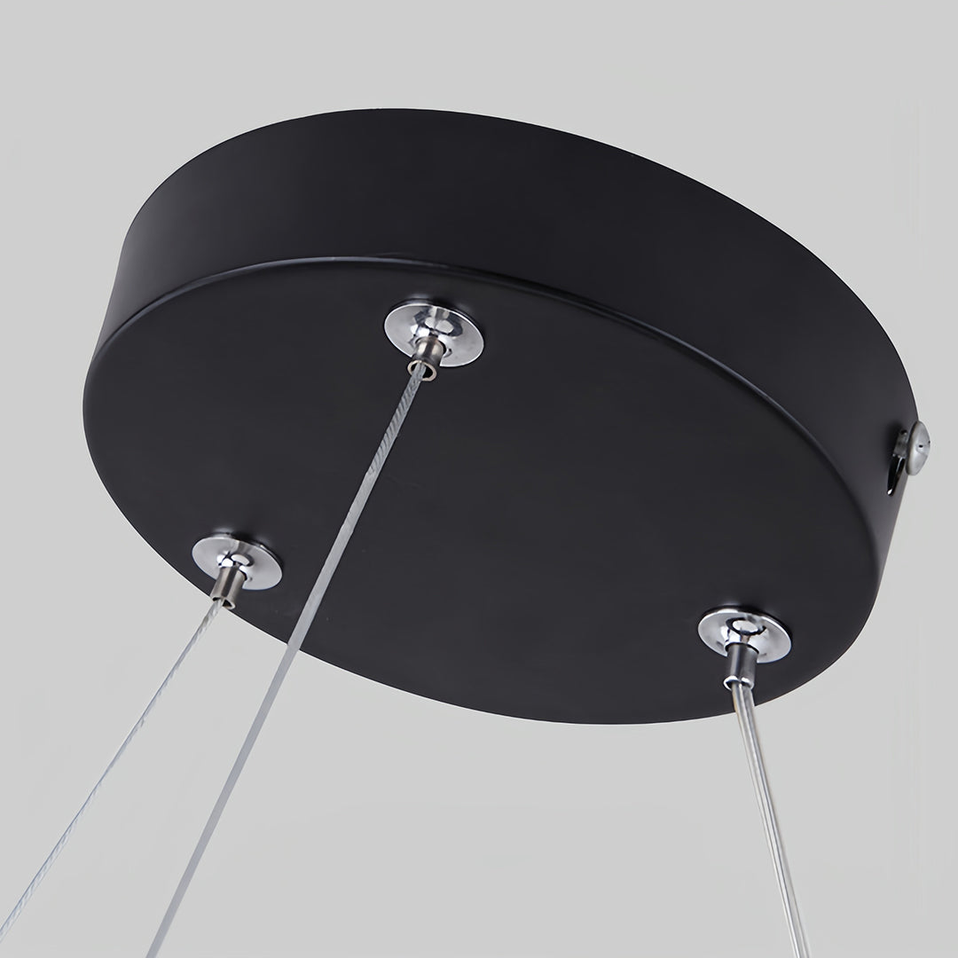 Geometric LED Pendant Light in Matte Black with Frosted Acrylic Shade