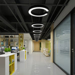 Geometric LED Pendant Light in Matte Black with Frosted Acrylic Shade