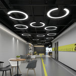 Geometric LED Pendant Light in Matte Black with Frosted Acrylic Shade