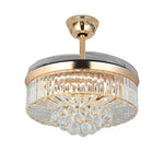 Crystal Ceiling Fan with Light – Gold Iron, European Luxury Design