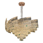 Crystal Pendant Chandelier in Champagne Gold Carbon Steel