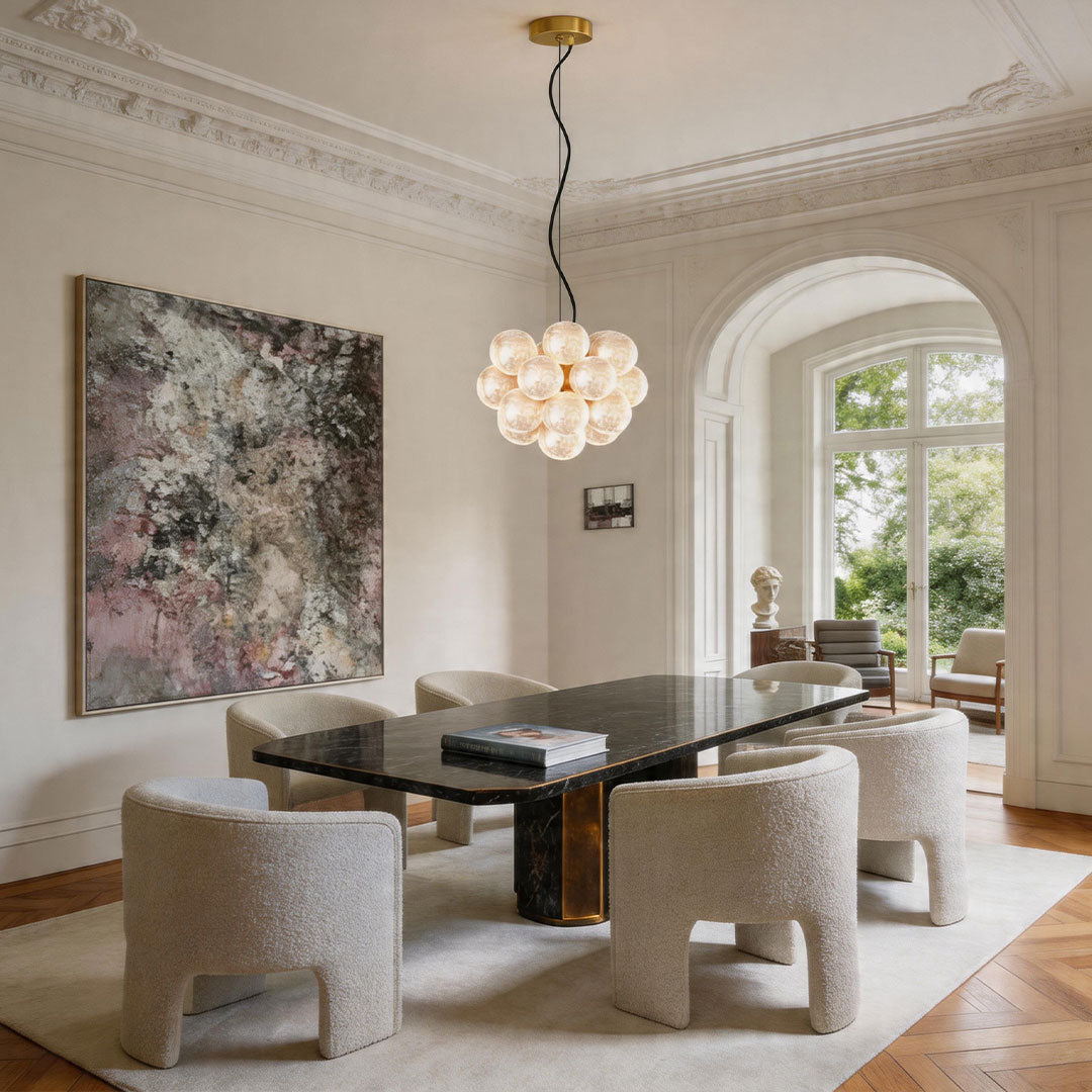 Lumina Glass LED Flush Mount Ceiling Light in Gold and White