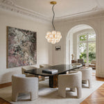 Lumina Glass LED Flush Mount Ceiling Light in Gold and White