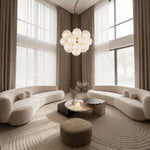 Lumina Glass LED Flush Mount Ceiling Light in Gold and White
