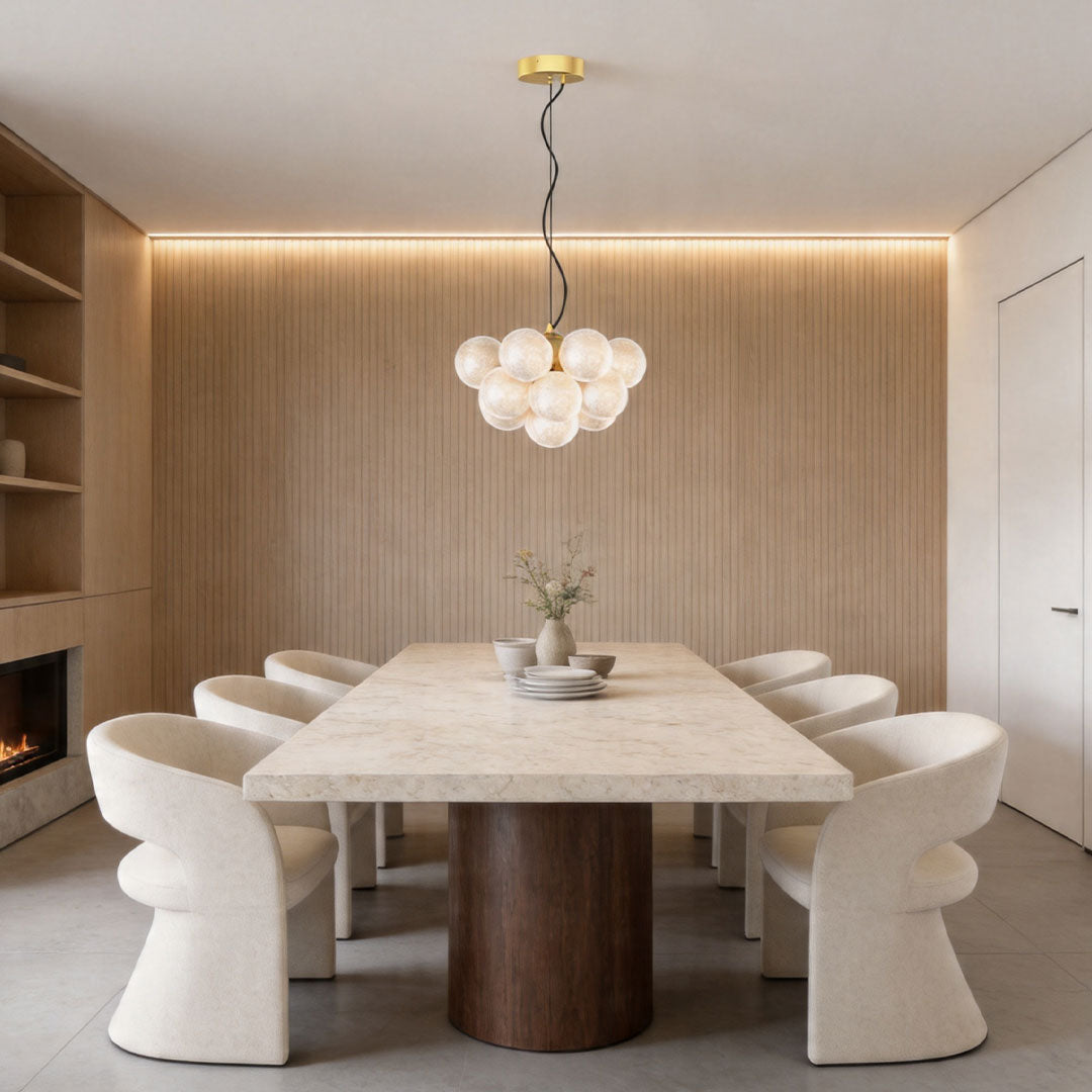 Lumina Glass LED Flush Mount Ceiling Light in Gold and White