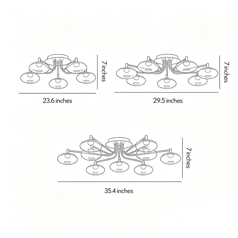 Lumina Glass Flush Mount Ceiling Light — Modern LED Fixture in Black