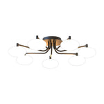 Lumina Glass Flush Mount Ceiling Light — Modern LED Fixture in Black