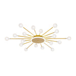 Lumière Flush Mount Ceiling Light in Glass and Iron, Modern Sputnik Design