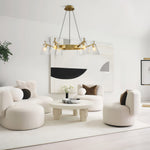 Modern Copper Chandelier with Acrylic Shades for Dining and Living Spaces