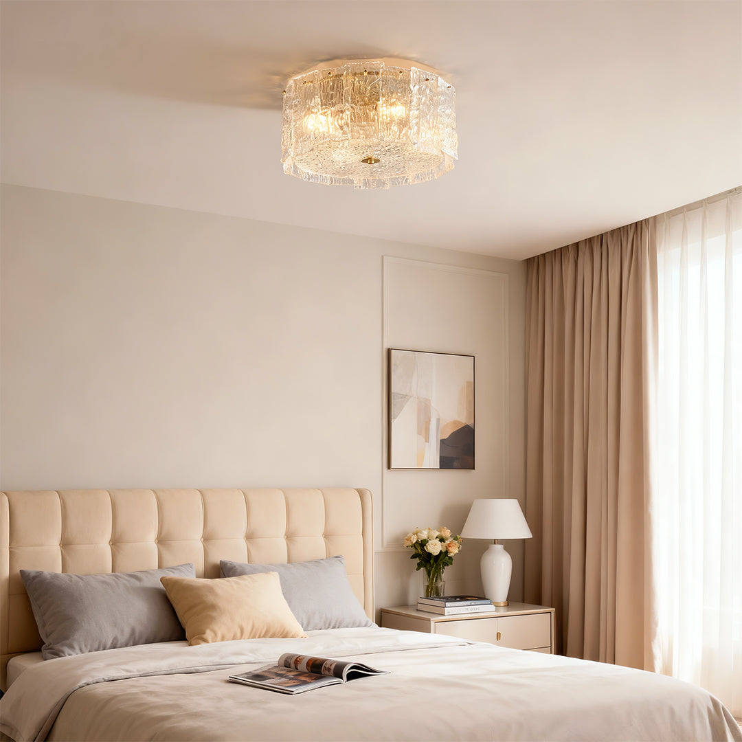 Lumière Copper Glass Flush Mount Ceiling Light