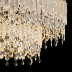 French Crystal Glass Fringe Chandelier | Luxury LED Ceiling Light