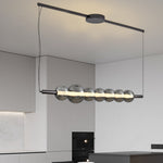 Aura Linear LED Pendant Light in Smoke Gray Glass for Kitchen Island
