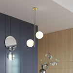 Modern Double Globe Glass Pendant Light with Adjustable Cord