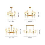 Lumina Brass Glass Chandelier – Modern Minimalist Ceiling Light