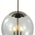 Silver Glass Orb Pendant Light – Modern Adjustable Ceiling Lamp