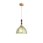 Ripple Glass Pendant Light in Copper Finish with Adjustable Hanging