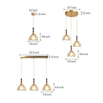 Ripple Glass Pendant Light in Copper Finish with Adjustable Hanging
