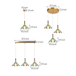 Ripple Glass Pendant Light in Copper Finish with Adjustable Hanging