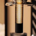 Minimalist Glass Pendant Light with Black Metal Frame