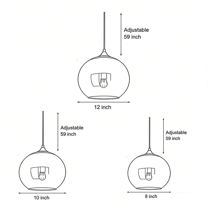 Lumina Glass Globe Pendant Light – Modern Single-Ball Ceiling Lamp for Dining & Living Spaces