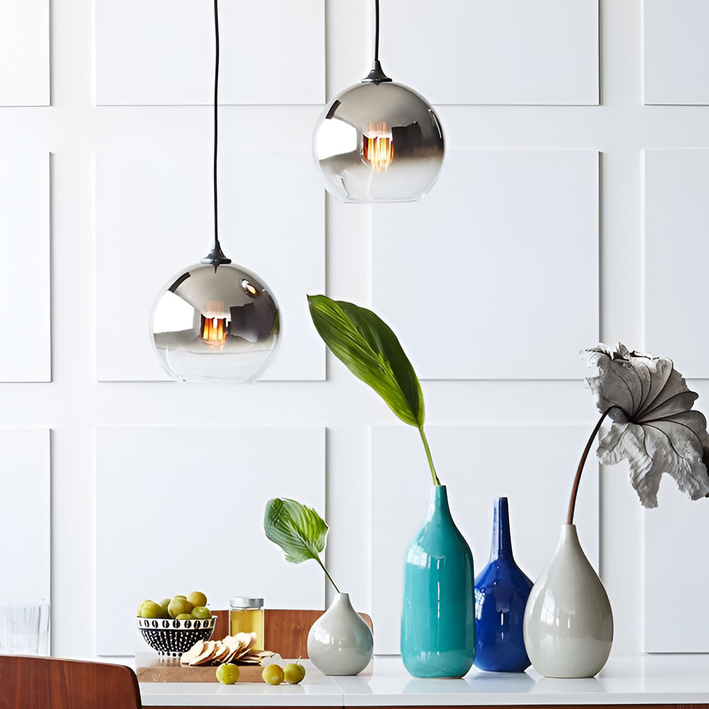 Lumina Glass Globe Pendant Light – Modern Single-Ball Ceiling Lamp for Dining & Living Spaces