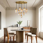 Luxury Copper Chandelier with Clear Glass Shades for Modern Interiors