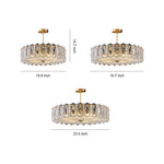 French Copper Semi Flush Mount Ceiling Light with Clear Glass Shade