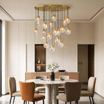 Luxury Copper Chandelier with Clear Glass Shades for Modern Interiors