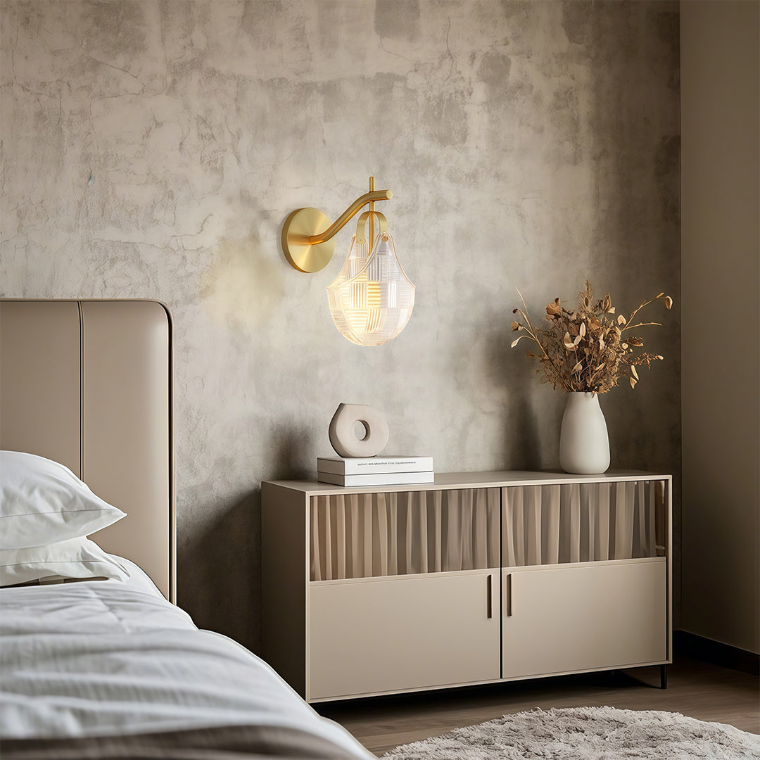 Lumière Minimalist Glass Wall Sconce in Copper, Nickel, or Black