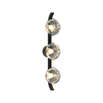 Modern Glass Wall Sconce with Black Iron Frame, Smoke Gray Shade, Dimmable LED