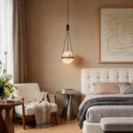 Italian Marble Globe Pendant Light in Polished Copper