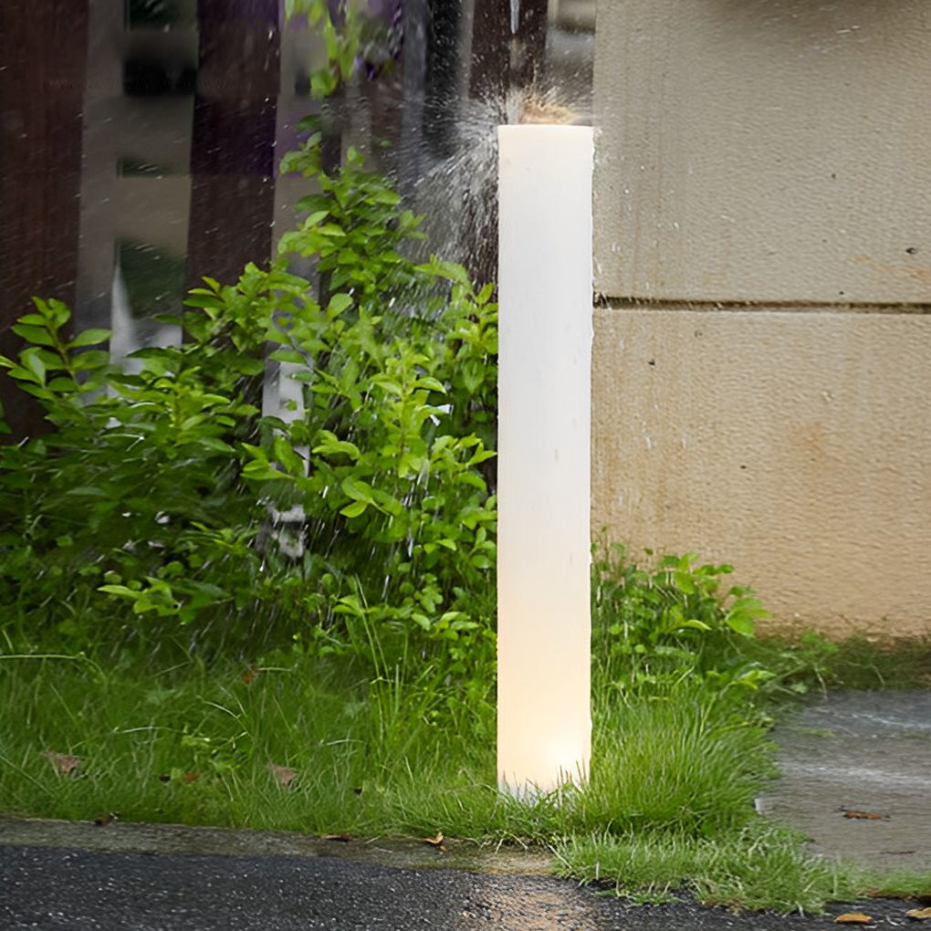 Modern Solar Lawn Lamp – Waterproof Cylindrical Post Light for Garden & Yard