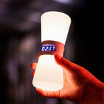 White Hourglass Table Lamp with Gravity Sensor and Warm LED Glow