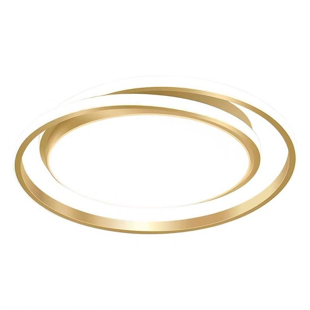 Lumina Circle LED Flush Mount Ceiling Light in Black and Gold for Modern Bedrooms