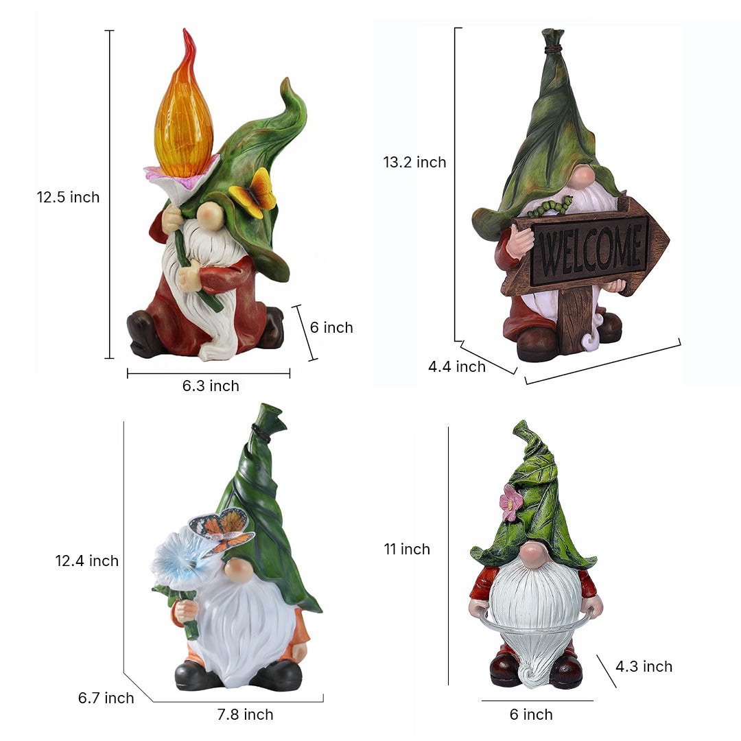 Solar Gnome Garden Lights – Handcrafted Resin Outdoor LED Sculptures