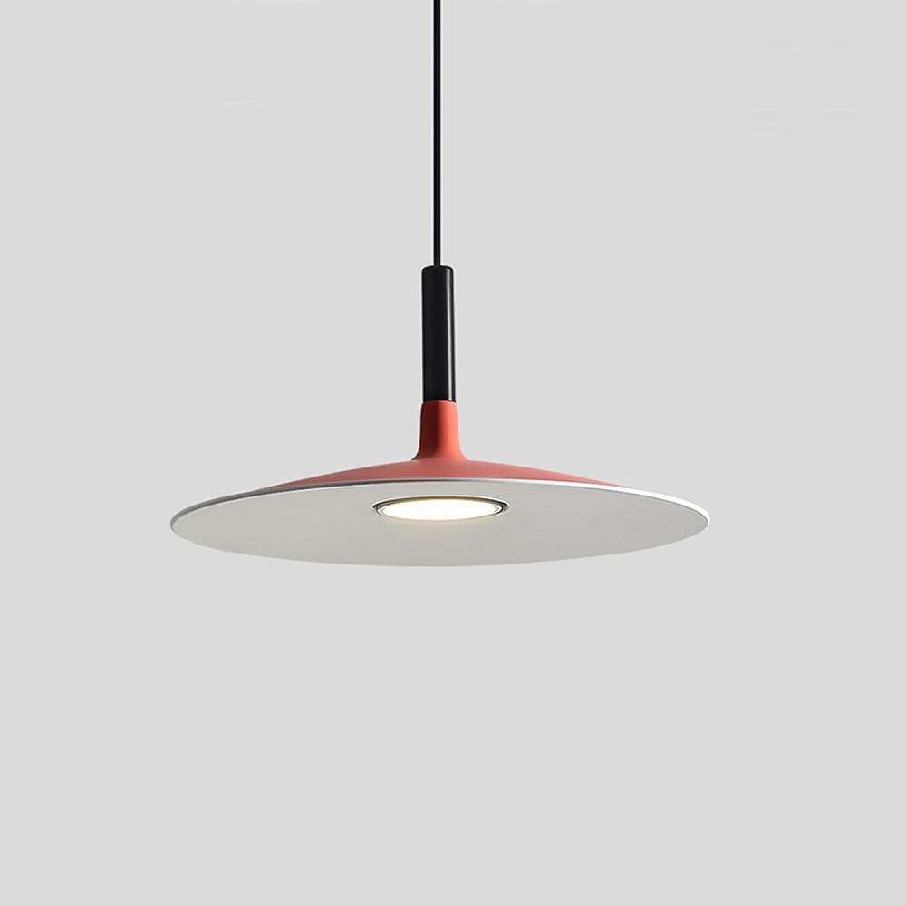 Nordic Flat Dish LED Pendant Light – Minimalist Ceiling Hanging Lamp