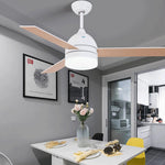 Nordic LED Ceiling Fan with Light – Electroplated Metal & Acrylic Flush Mount