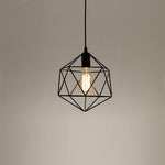 Geometric Cage LED Pendant Light in Black or Rose Gold