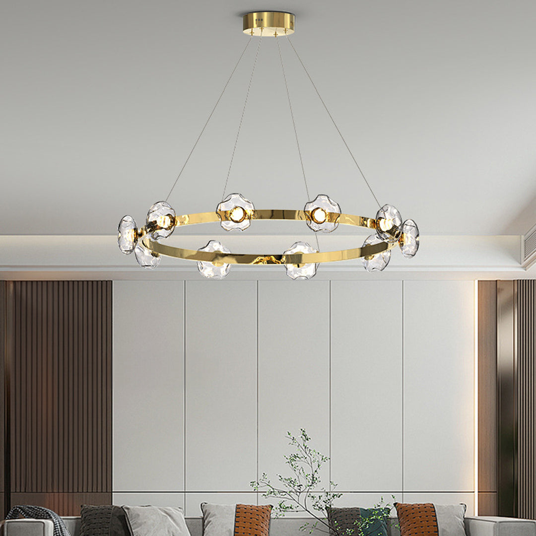 Lumina Ring LED Chandelier — Modern Nordic Glass Pendant Light