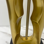 Sculptural Gold & Black Table Lamp with Elegant Drum Shade