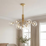 Solid Copper Glass Ball Chandelier | Modern Luxury Pendant Light