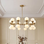 Nordic Bubble Glass Chandelier in Polished Copper with Clear Glass Shades