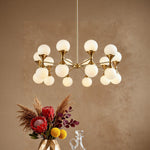 Nordic Bubble Glass Chandelier in Polished Copper with Clear Glass Shades