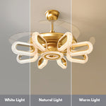 Luxury Gold LED Ceiling Fan with Light – Modern Iron Design for Elegant Interiors