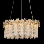 French Minimalist Crystal Chandelier in Champagne Gold Finish