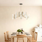 Aurelia Gold Minimalist LED Chandelier with Acrylic Shades