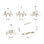 Aurelia Gold Minimalist LED Chandelier with Acrylic Shades