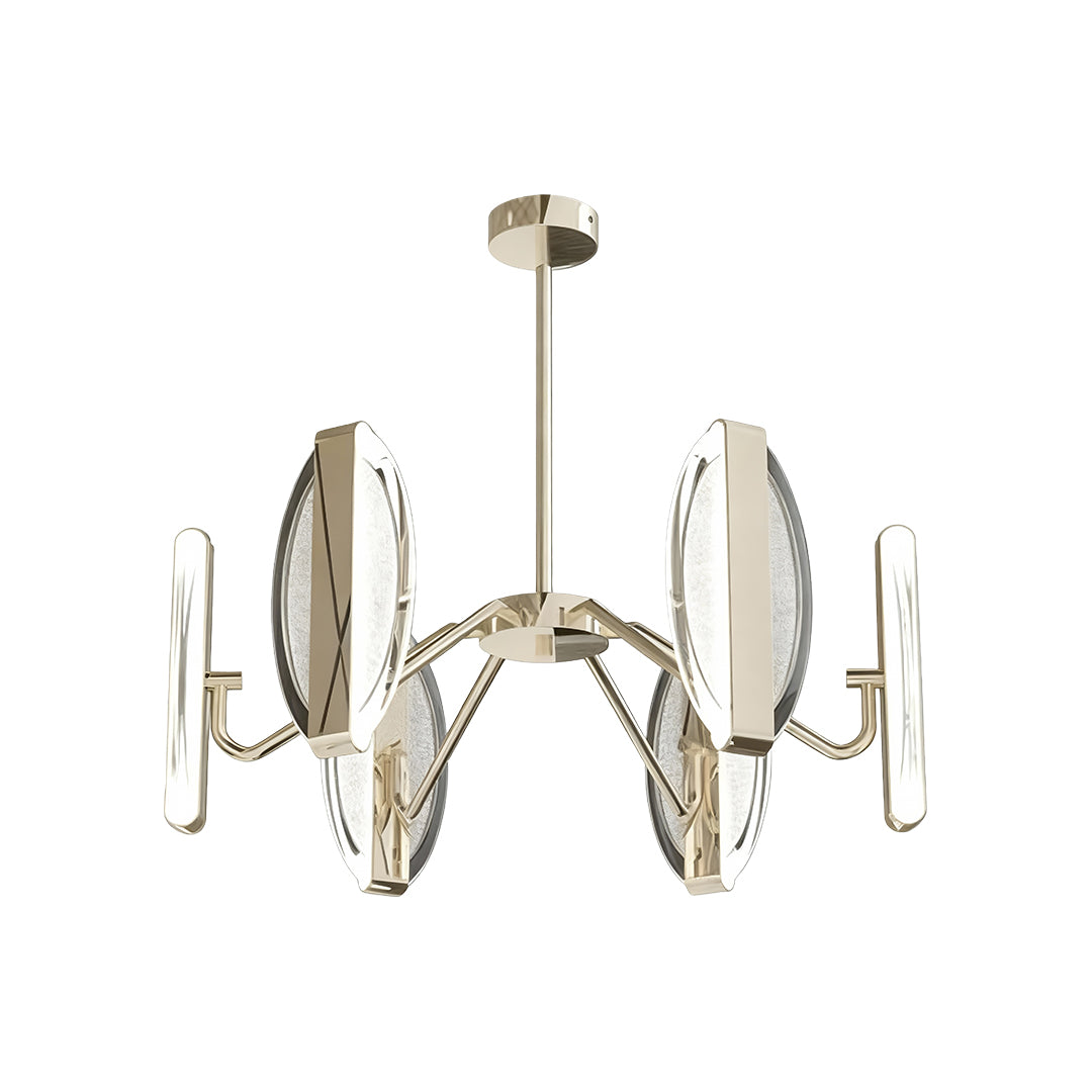 Aurelia Gold Minimalist LED Chandelier with Acrylic Shades