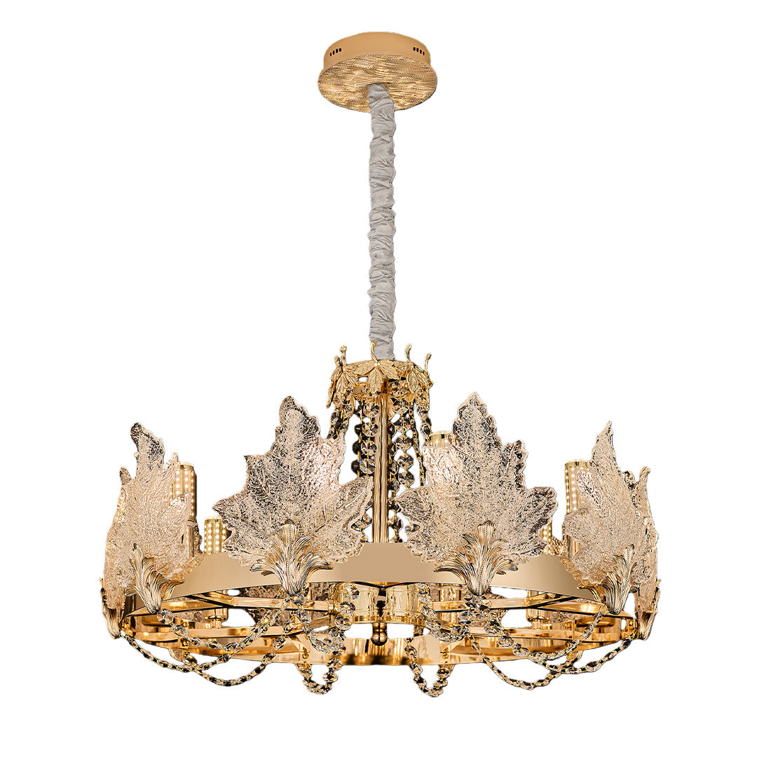French Crystal Chandelier in Champagne Gold for Elegant Interiors